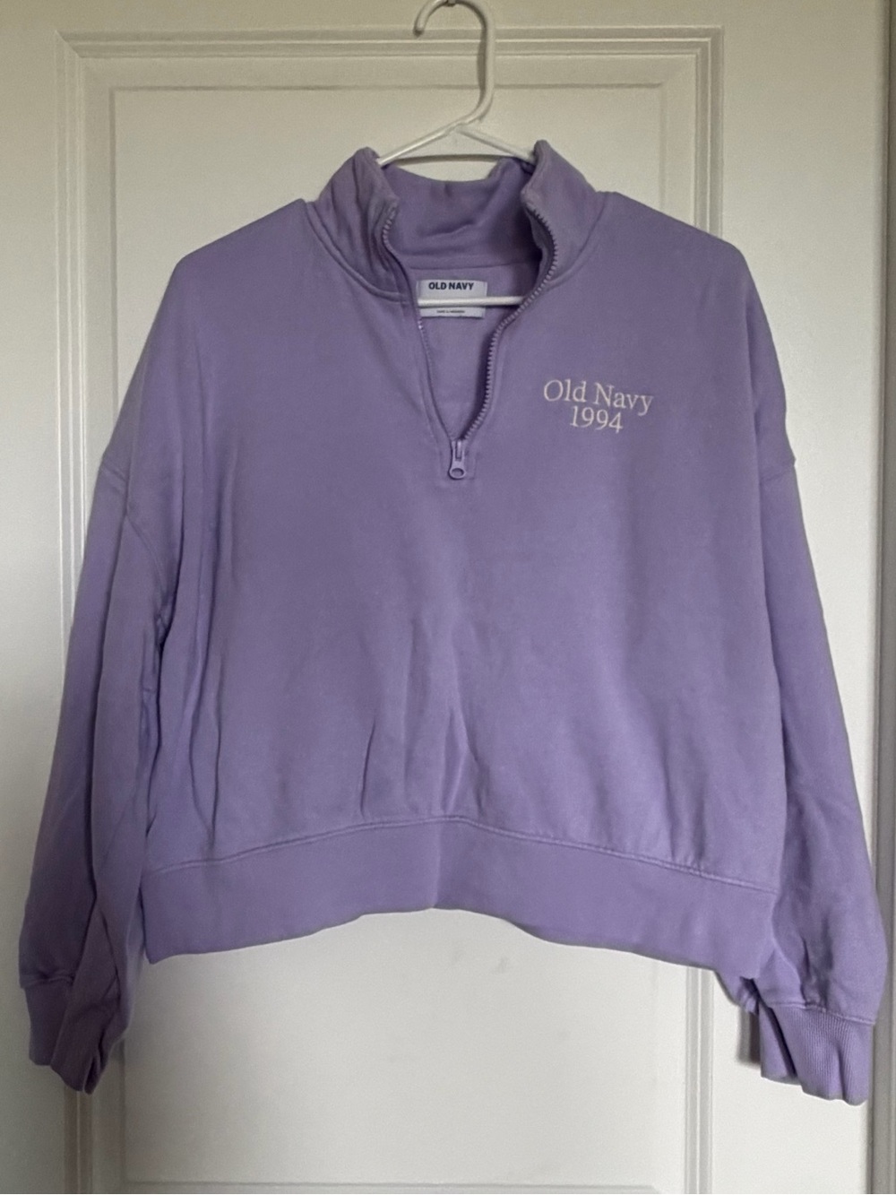 Old Navy Light Purple Quarter-Zip Pullover Sweatshirt